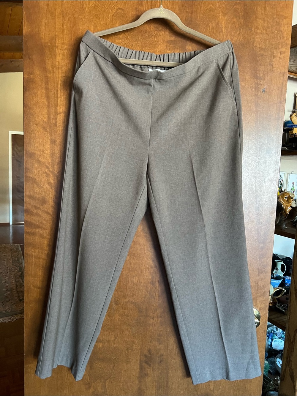 JM Collection Taupe Straight-Leg Dress Pants